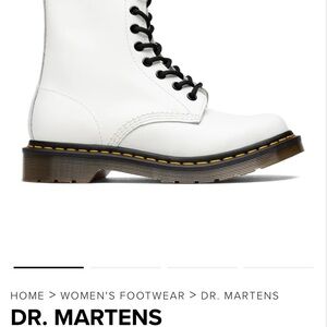 Dr. Martens White Combat Boots with Air-Cushioned Sole
